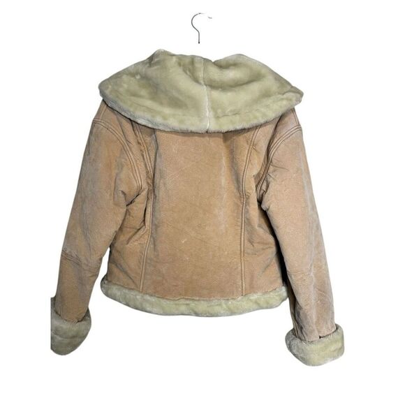 Vintage Y2K  SHEARLING Heavy Leather Penny Lane Sz Med Gorgeous  Boho Retro - Picture 6 of 11